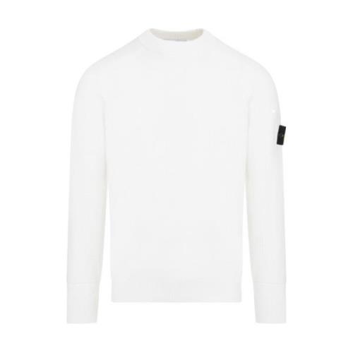 Hvid Bomuld Pullover Sweater