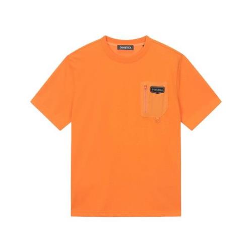 Orange Fritidst-shirt med Frontlomme