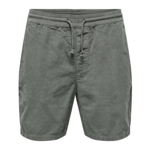 Cord Shorts Komfort Fit Snørelukning