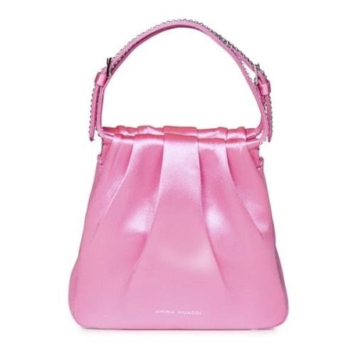 Krystal Pink Satin Håndtaske