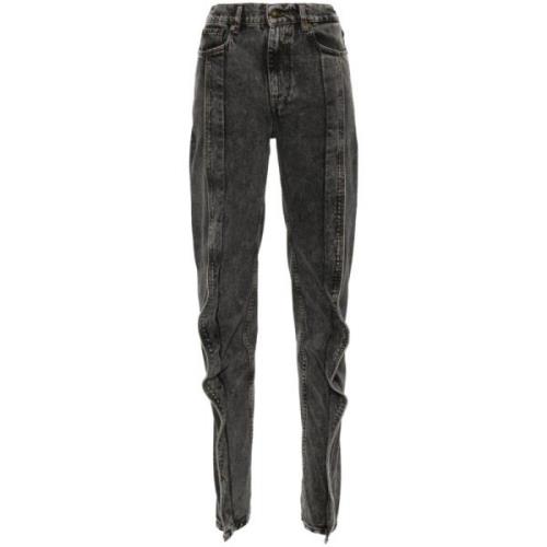 Sort Højtaljede Tapered Leg Jeans