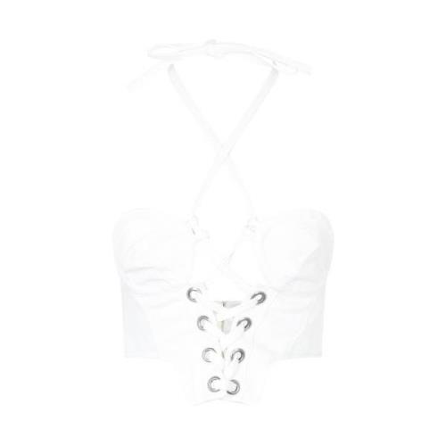 Creme Bomuld Bustier Top