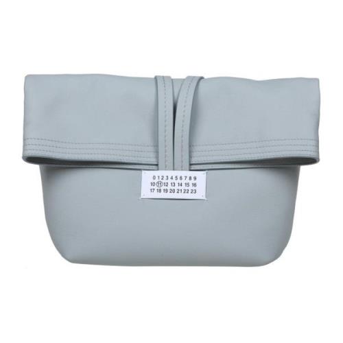 Pudderblå Læder Clutch Håndtaske