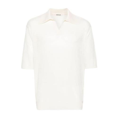 Hvid Mélange Polo Krave T-shirt