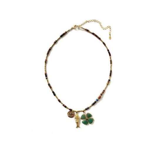 Vintage Jade Fish Pendant Necklace