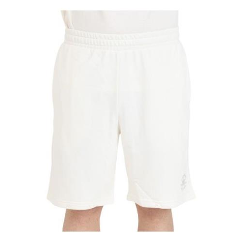 Creamy White Sports Shorts with Rubberized Logo