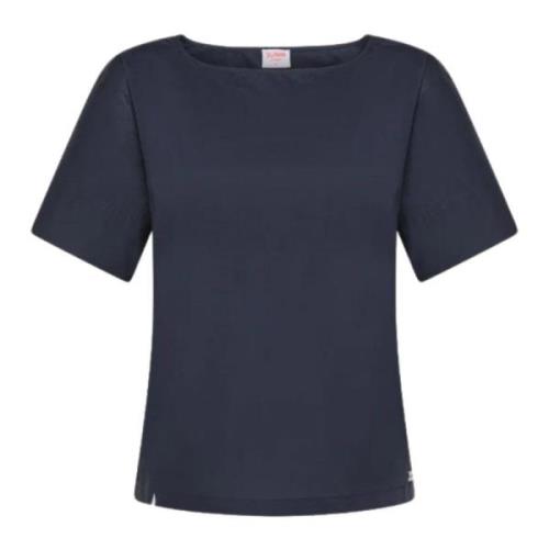 Blå Bomuld Slim Fit T-shirt