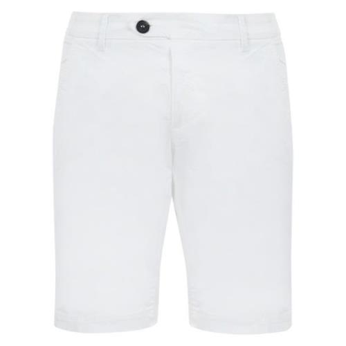 Hvide Bomuld Bermuda Shorts Slim Fit