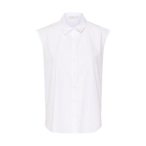 Hvid Skjorte med Knude Detalje