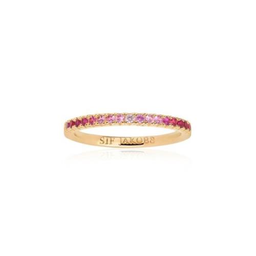 Facetteret Pink & Hvid Zirkonia Ring