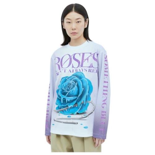 Rose Print Langærmet T-shirt