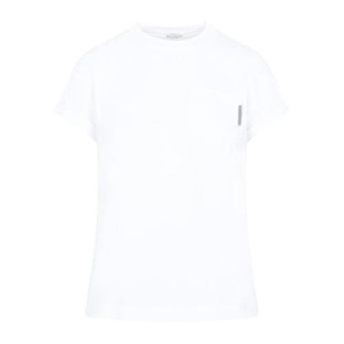 Hvid T-shirt med Monili Tab-lomme