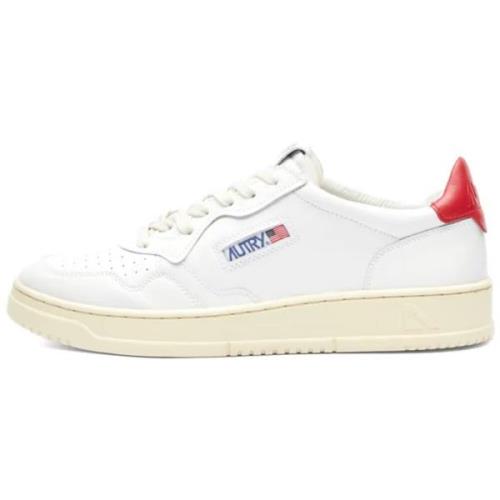 Vintage Low Læder Sneaker Hvid & Rød