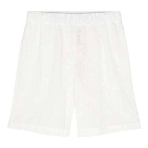 Hvid Vaffel Strik Shorts
