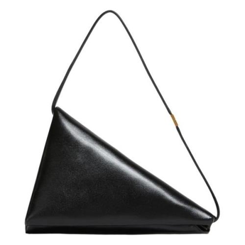 Læder prisma trekantet taske