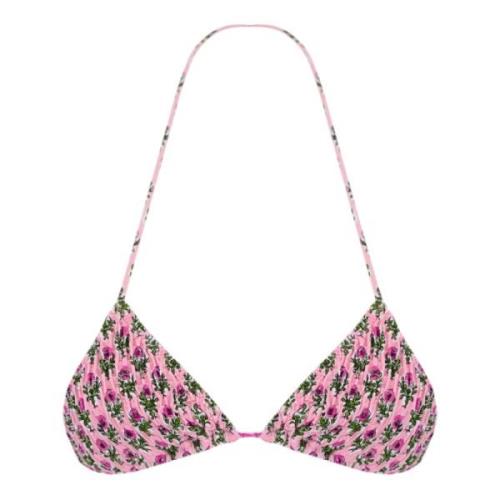Pink Blomstret Trekant Bikini Top