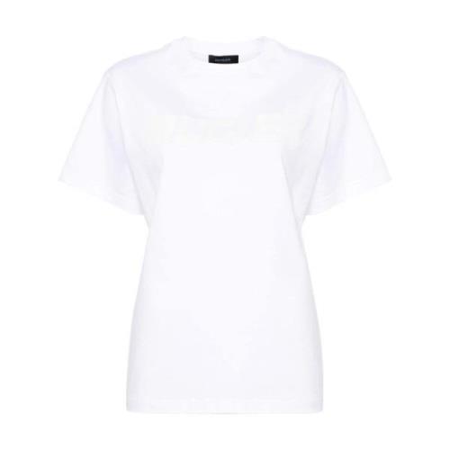 Hvid Bomulds T-shirt med Logo