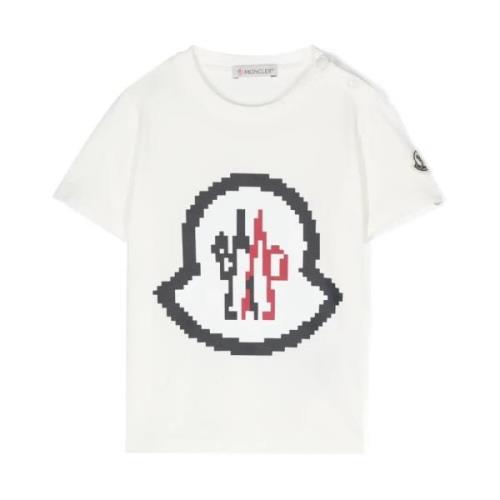 Børn Hvid Logo T-shirt Trykknap