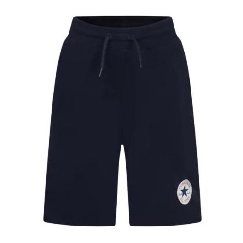 Blå Sports Shorts med Logo Print