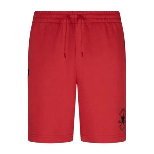 Røde sports shorts med logo print