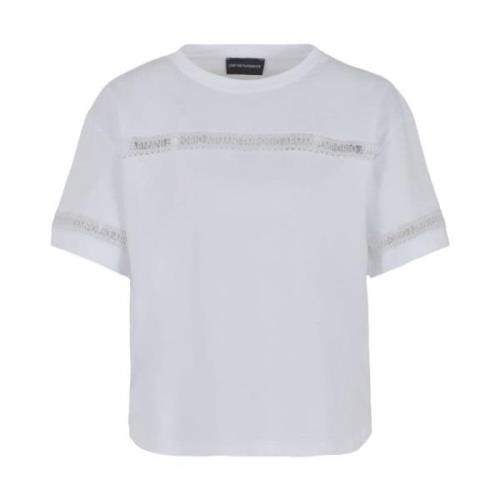 Hvid Bomuld Logo Broderet T-shirt
