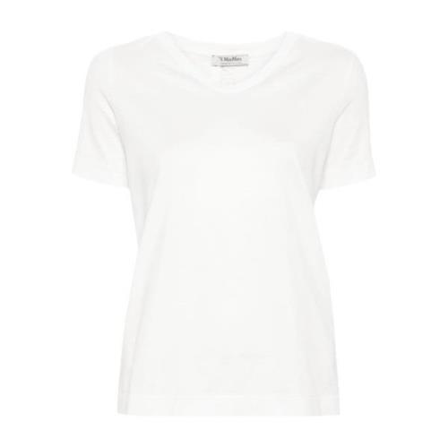 Hvid Bomulds T-shirt med Broderet Logo
