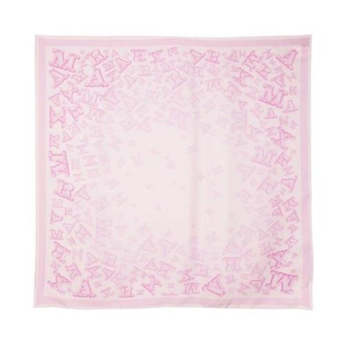 Silketørklæde Blush Pink Logo Print