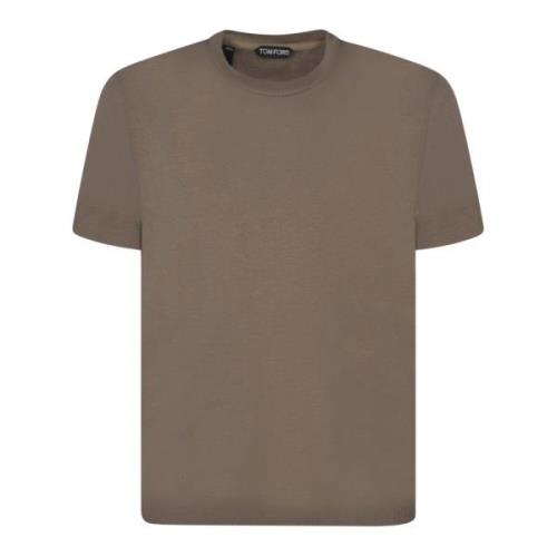 Grøn T-shirt Rundhals Ribbed Trim