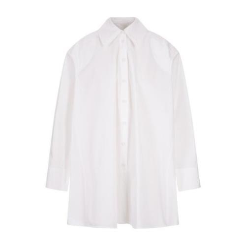 Hvid Bomuldsskjorte med Unikt Design