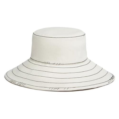 denim bucket hat with straps