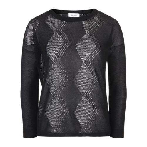 Geometrisk Sweater Sort