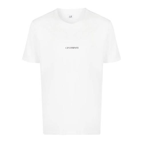 Hvid Rund Hals T-shirt med Print