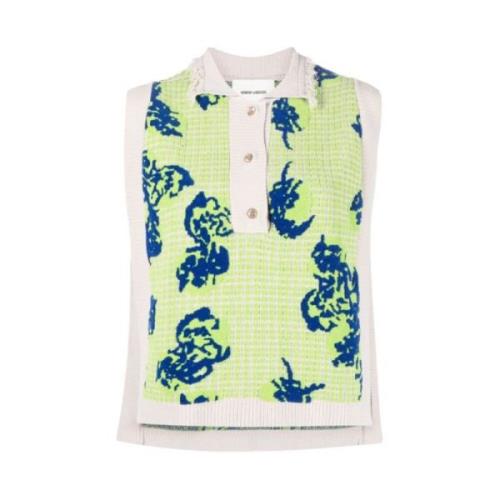 Grafisk Print Polo Strikvest