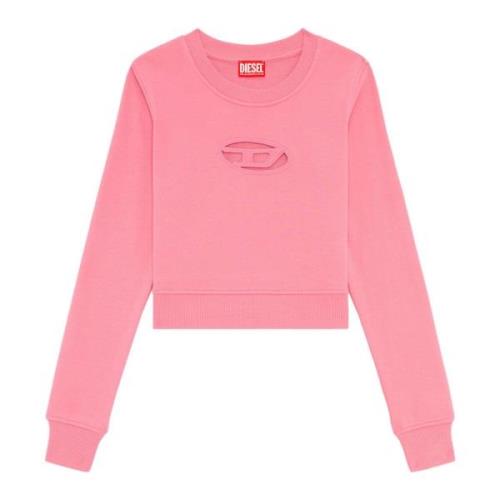 Cropped sweatshirt med cut-out logo