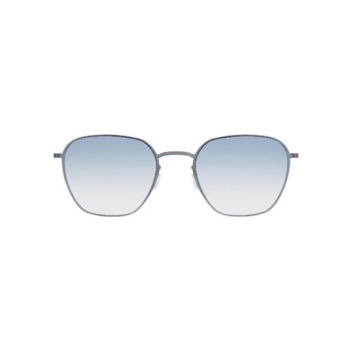 Minimalist Titanium Solbriller - Blå Linser