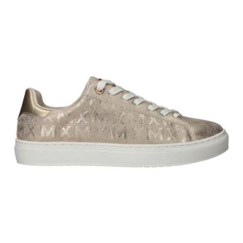 Metallic Guld Sneakers med Mexx Print