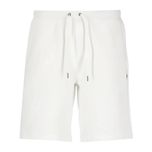 Hvide bomuld Bermuda shorts med snørebånd
