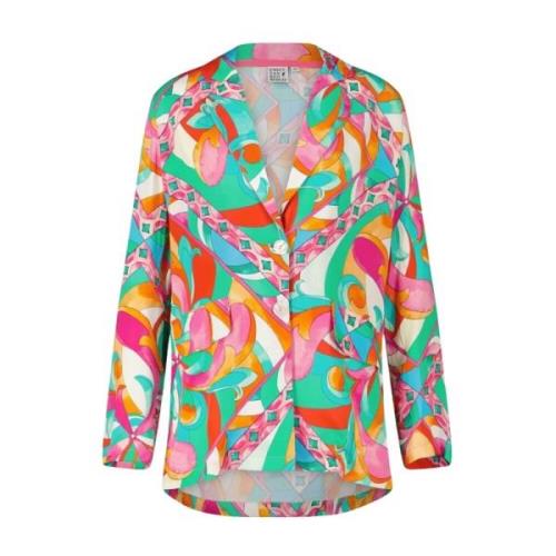 Let Bluse med Farverigt Print