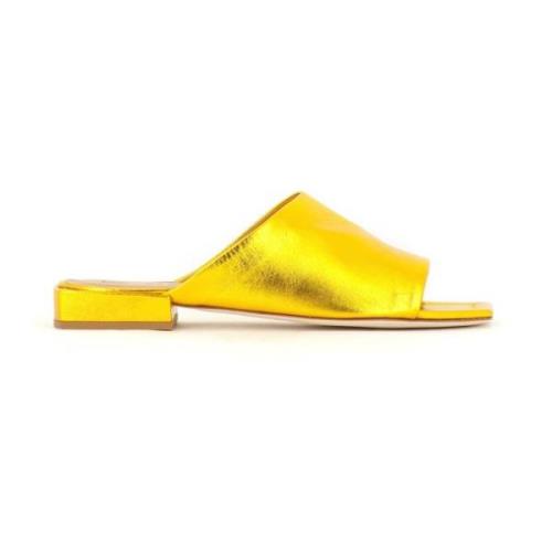 Metallic Yellow Gold Læder Slide