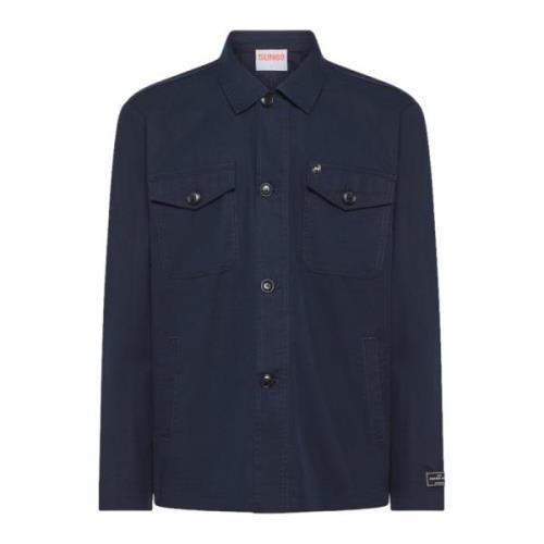 Navy Blue Overshirt Work Skjorte