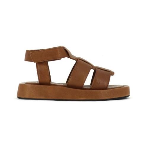 Platform Sandal Moor Brown Leather