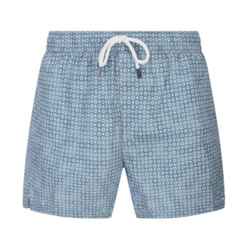 Blå Badeshorts med Mikromønster