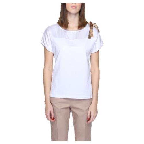 Hvid Bomuldsblanding Kortærmet T-shirt