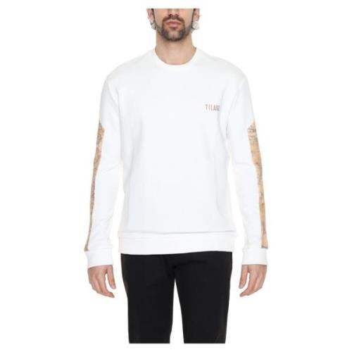 Hvid Bomuldssweatshirt med Lange Ærmer