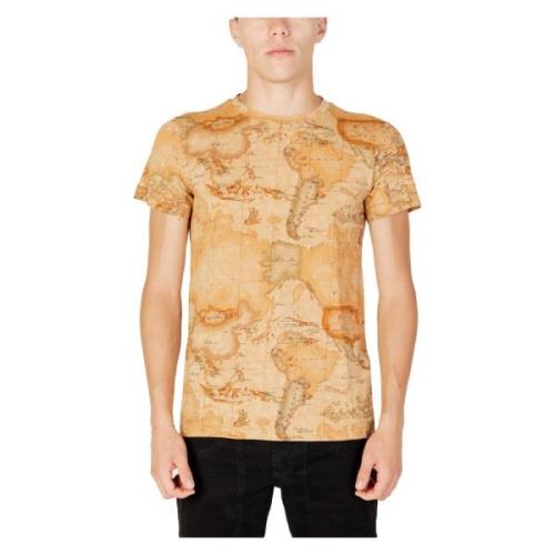 Beige Print T-shirt Korte Ærmer