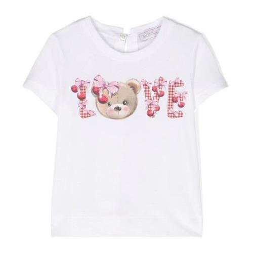 Hvid T-shirt med Teddy Bear Print