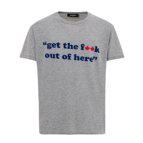 Bomuld T-shirt med 'Get the f**k..' Print