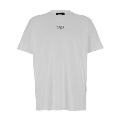 Hvid Crewneck T-shirt med Metal Logo