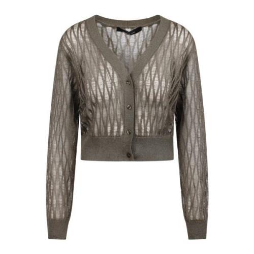 Mesh Cardigan med V-hals Lukning