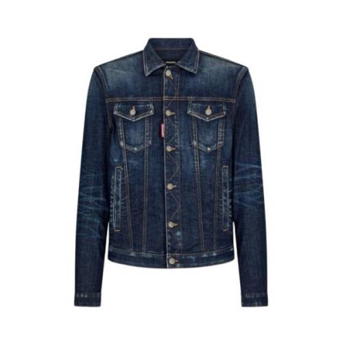 Denim Jakke Slim Fit Kontrastsømme